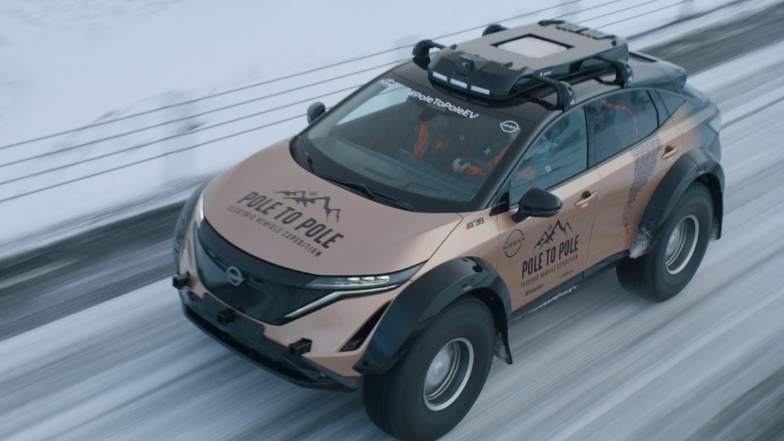 Elektrický Nissan Ariya ide zo severného pólu na južný pól. Zvládne to elektrické auto?