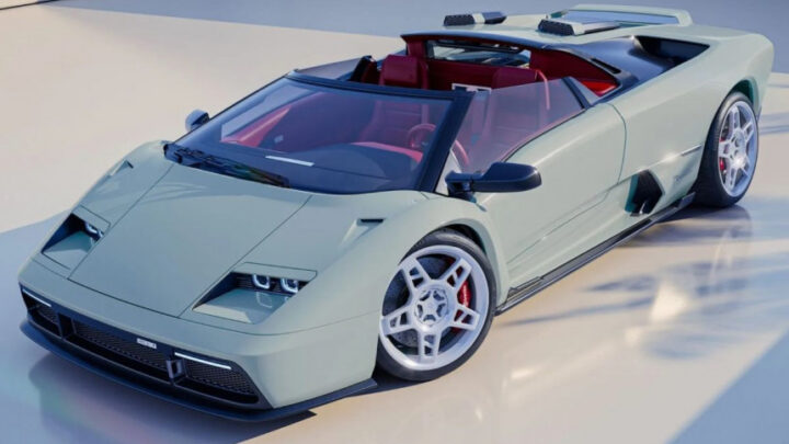 Lamborghini Diablo sa vracia. Toto je Eccentrica V12 Roadster.